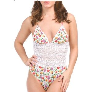 NWT Charo Ruiz Ibiza Rola One Piece Swimsuit White Bonita